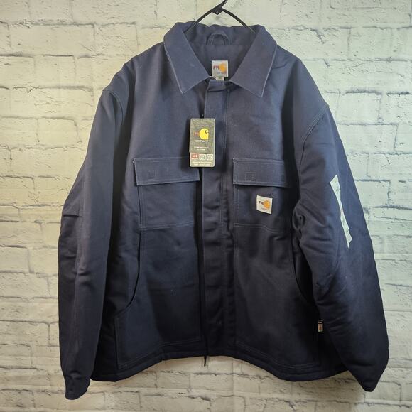 Carhartt Other - Carhartt FR Coat Mens 2XL Navy Blue Flame Resistant Duck Traditional Quilt NWT